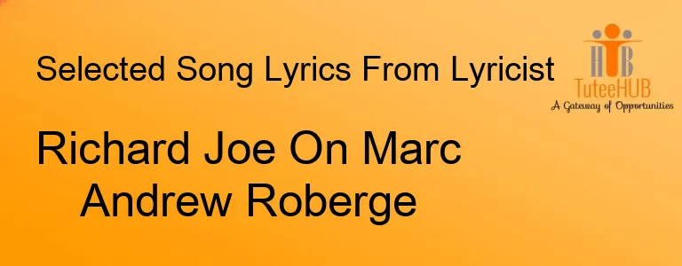 Richard Joe On Marc Andrew Roberge