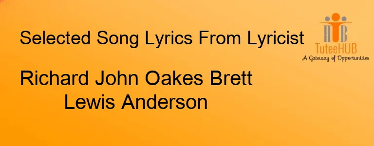 Richard John Oakes Brett Lewis Anderson