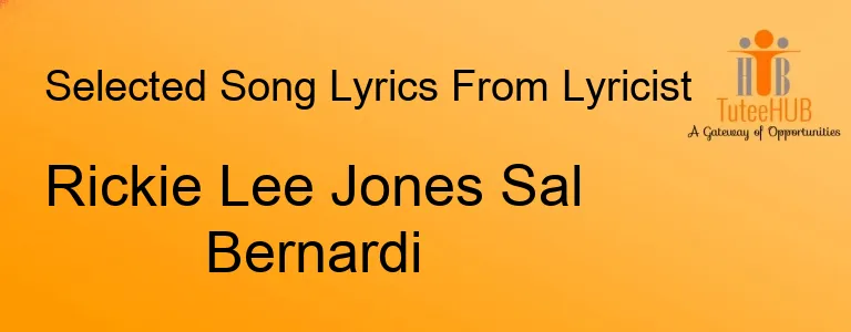 Rickie Lee Jones Sal Bernardi