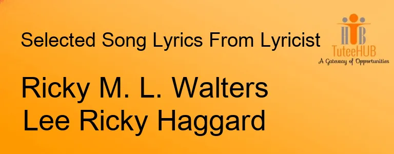 Ricky M. L. Walters Lee Ricky Haggard
