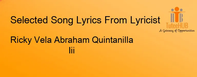 Ricky Vela Abraham Quintanilla Iii