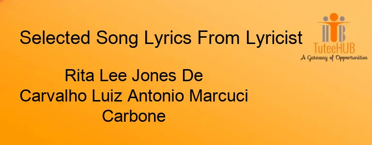 Rita Lee Jones De Carvalho Luiz Antonio Marcuci Carbone