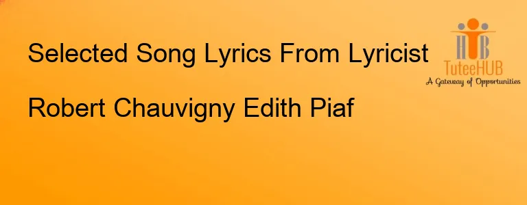 Robert Chauvigny Edith Piaf