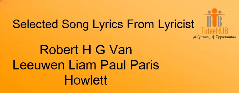 Robert H G Van Leeuwen Liam Paul Paris Howlett