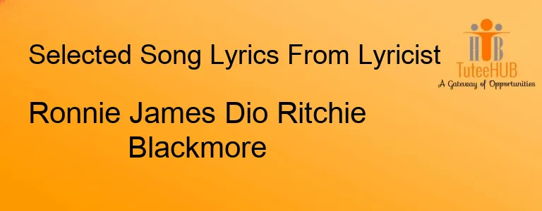 Ronnie James Dio Ritchie Blackmore