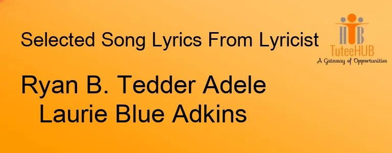 Ryan B. Tedder Adele Laurie Blue Adkins