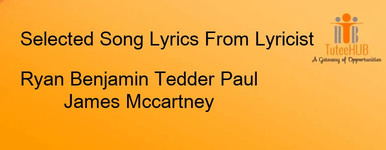 Ryan Benjamin Tedder Paul James Mccartney