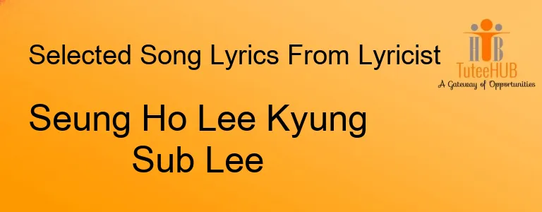 Seung Ho Lee Kyung Sub Lee