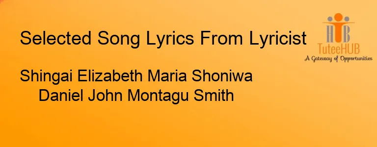 Shingai Elizabeth Maria Shoniwa Daniel John Montagu Smith