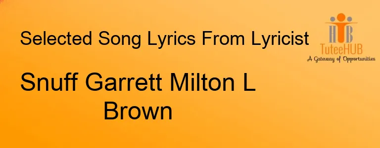 Snuff Garrett Milton L Brown