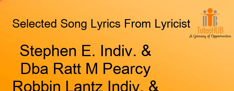 Stephen E. Indiv. & Dba Ratt M Pearcy Robbin Lantz Indiv. & Dba Ratt Crosby