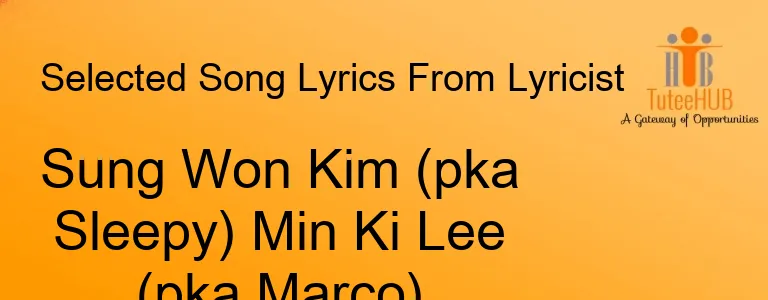 Sung Won Kim (pka Sleepy) Min Ki Lee (pka Marco)