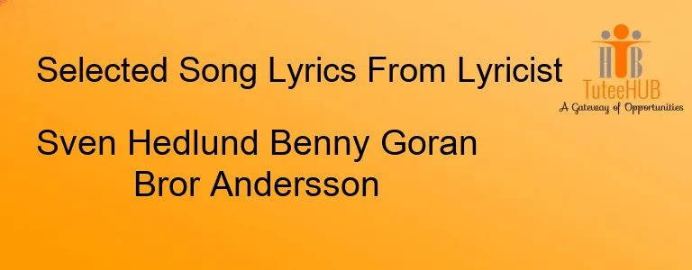 Sven Hedlund Benny Goran Bror Andersson