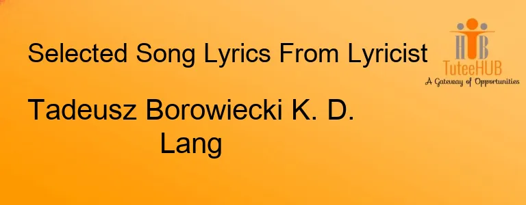 Tadeusz Borowiecki K. D. Lang