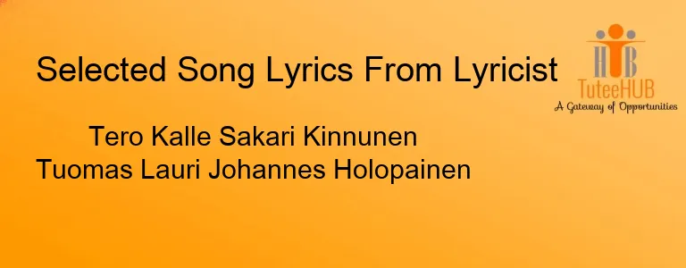 Tero Kalle Sakari Kinnunen Tuomas Lauri Johannes Holopainen