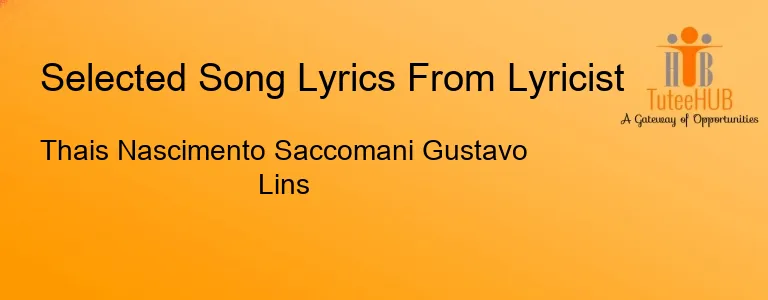 Thais Nascimento Saccomani Gustavo Lins