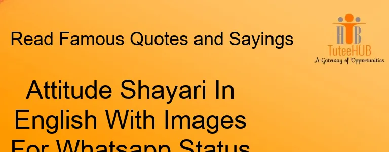 Attitude Shayari In English With Images For Whatsapp Status
