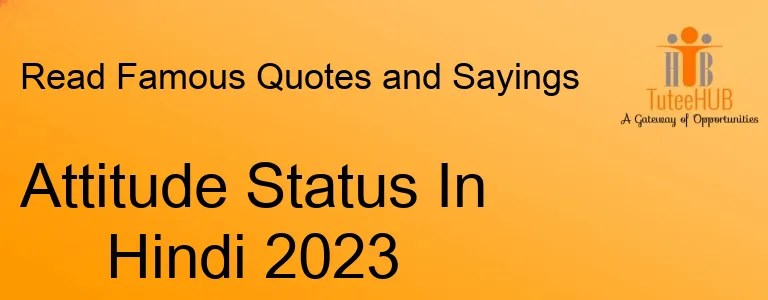 Attitude Status In Hindi 2023