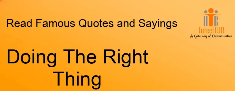 Doing The Right Thing