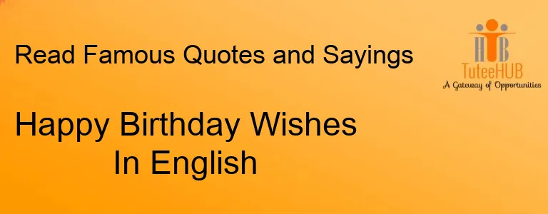 Happy Birthday Wishes In English