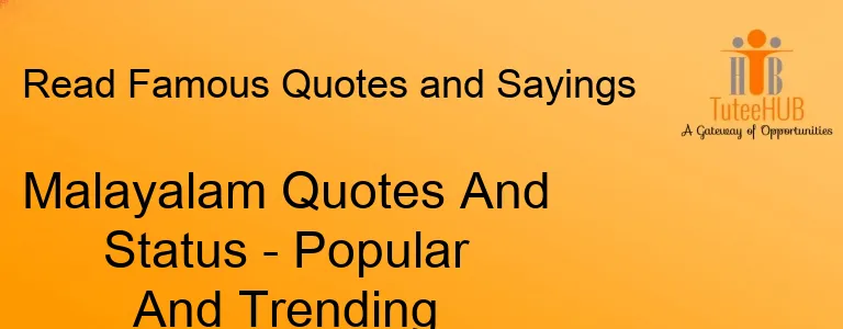Malayalam Quotes And Status - Popular And Trending