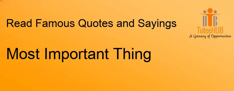 Most Important Thing