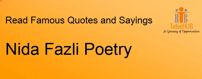 Nida Fazli Poetry