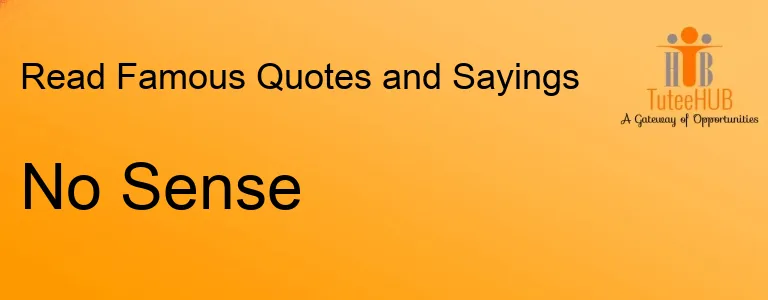 No Sense