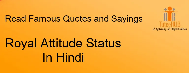 Royal Attitude Status In Hindi
