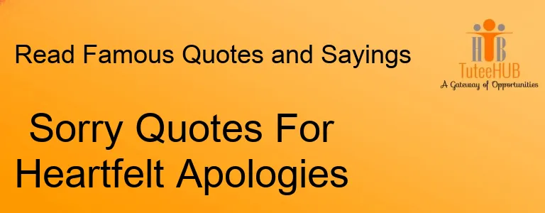 Sorry Quotes For Heartfelt Apologies