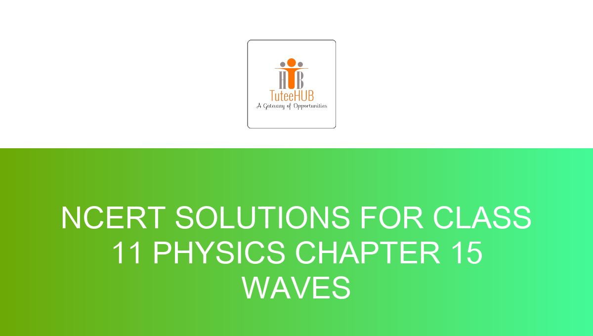Pattern For NCERT Solutions for Class 11 Physics Chapter 15 Waves