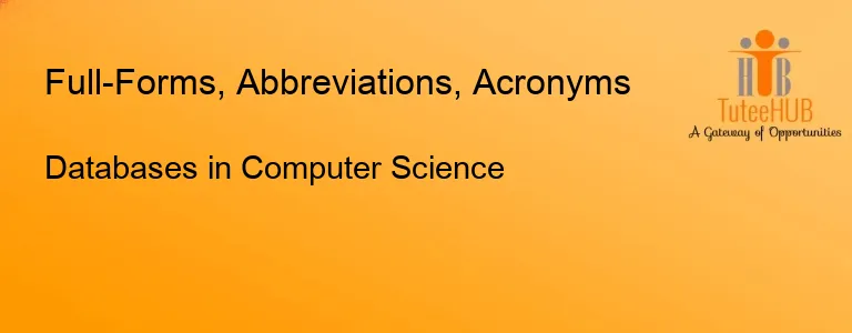 Databases in Computer Science