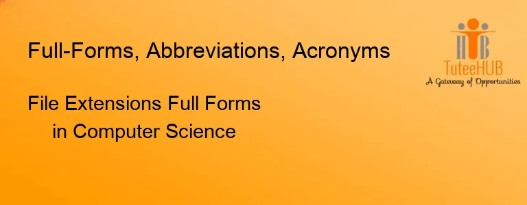 File Extensions Full Forms in Computer Science