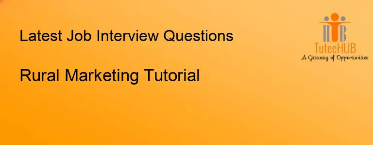 Rural Marketing Tutorial