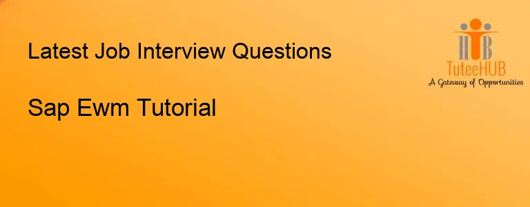 Sap Ewm Tutorial