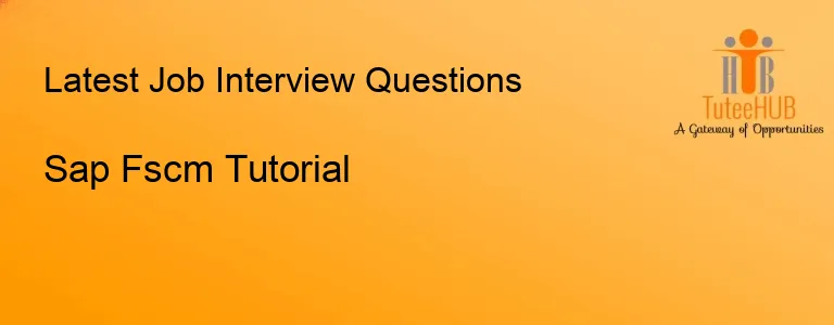 Sap Fscm Tutorial