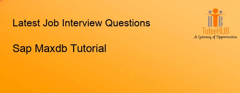 Sap Maxdb Tutorial