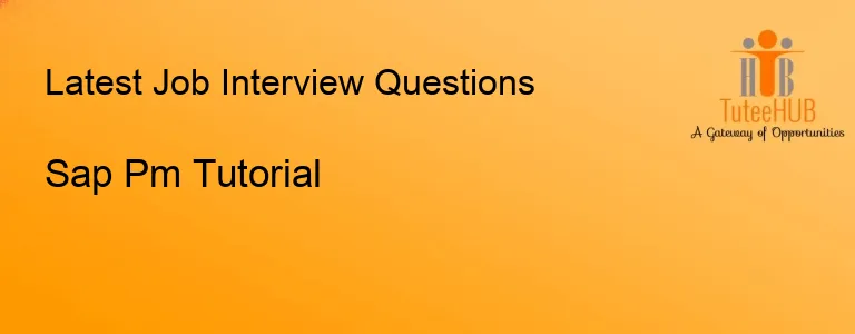 Sap Pm Tutorial