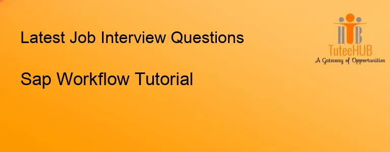 Sap Workflow Tutorial