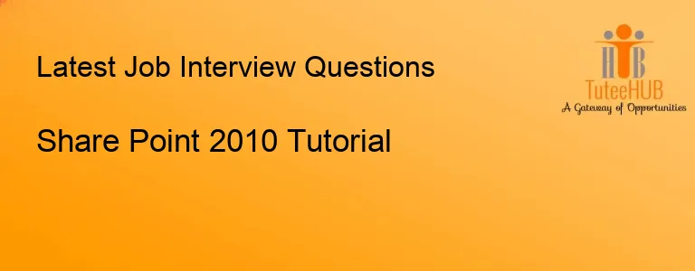 Share Point 2010 Tutorial