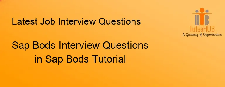 Sap Bods Interview Questions in Sap Bods Tutorial