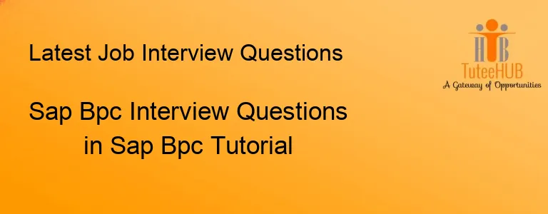 Sap Bpc Interview Questions in Sap Bpc Tutorial