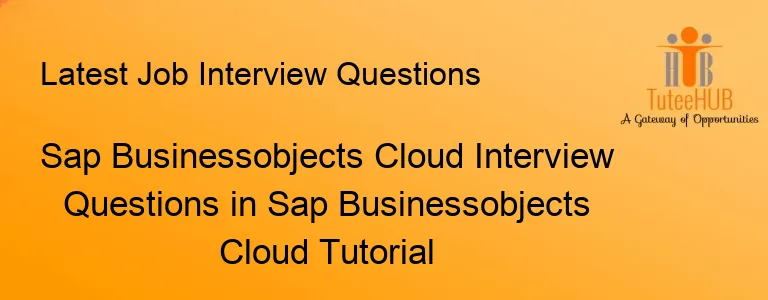 Sap Businessobjects Cloud Interview Questions in Sap Businessobjects Cloud Tutorial