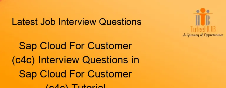 Sap Cloud For Customer (c4c) Interview Questions in Sap Cloud For Customer (c4c) Tutorial