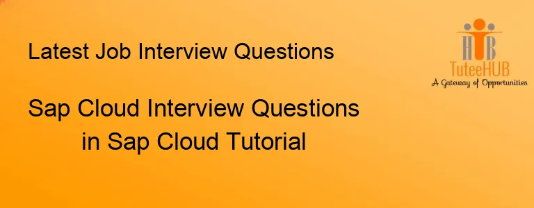 Sap Cloud Interview Questions in Sap Cloud Tutorial