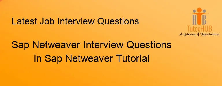 Sap Netweaver Interview Questions in Sap Netweaver Tutorial
