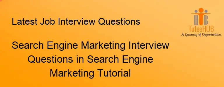 Search Engine Marketing Interview Questions in Search Engine Marketing Tutorial