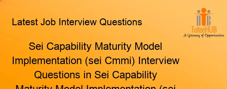 Sei Capability Maturity Model Implementation (sei Cmmi) Interview Questions in Sei Capability Maturity Model Implementation (sei Cmmi) Tutorial