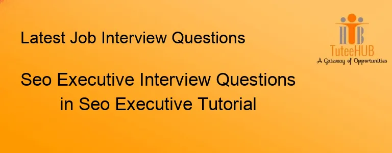 Seo Executive Interview Questions in Seo Executive Tutorial