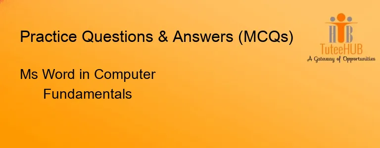 Ms Word in Computer Fundamentals